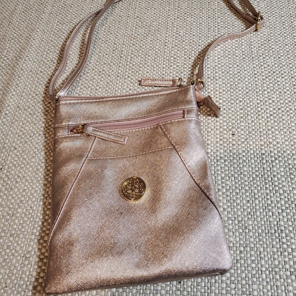 Rose Gold/Pink Crossbody Purse Super Cute!